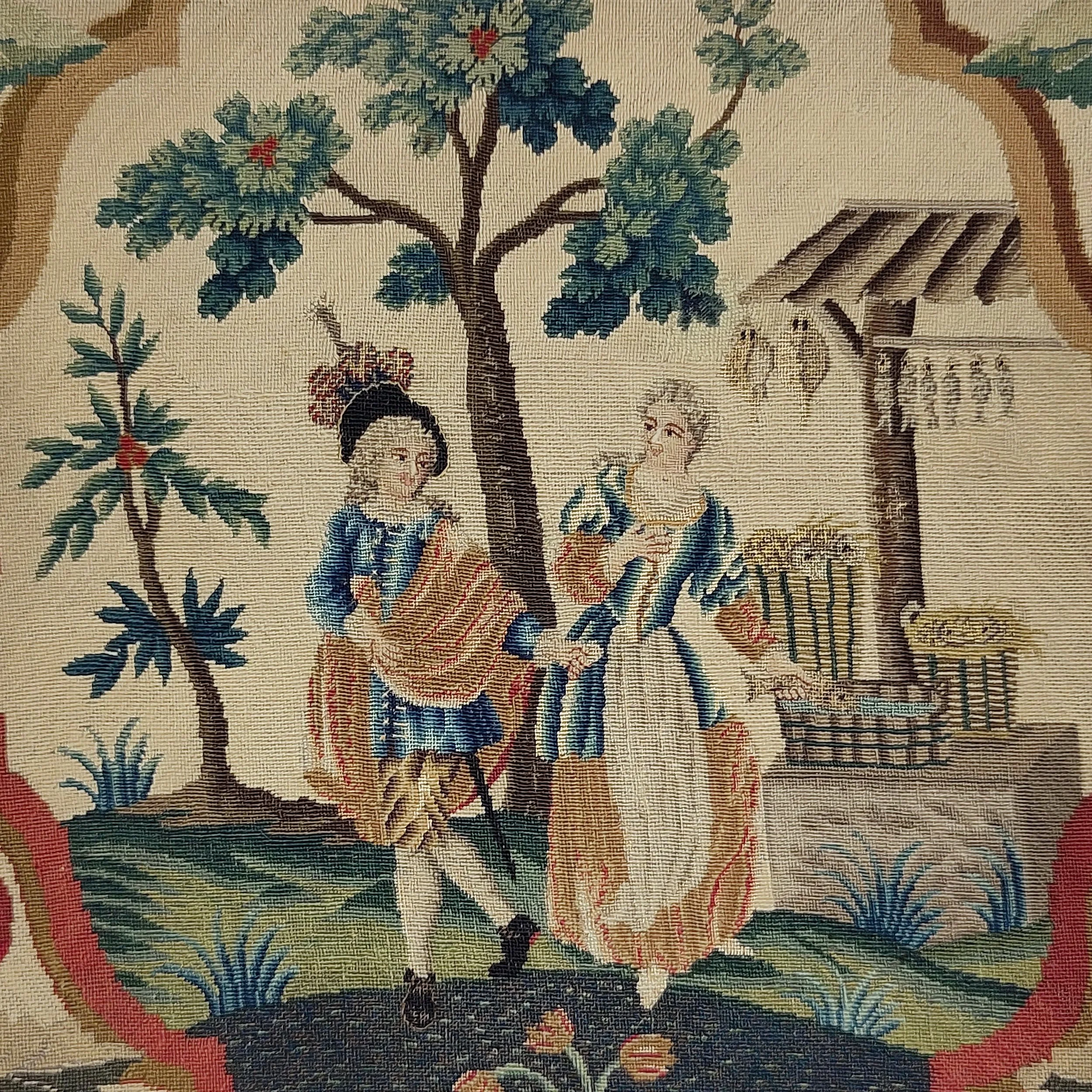 1920svintageファブリック布birthdeth jantiques Antique Textiles - Tapestry - Needlework | Joseph Sullivan